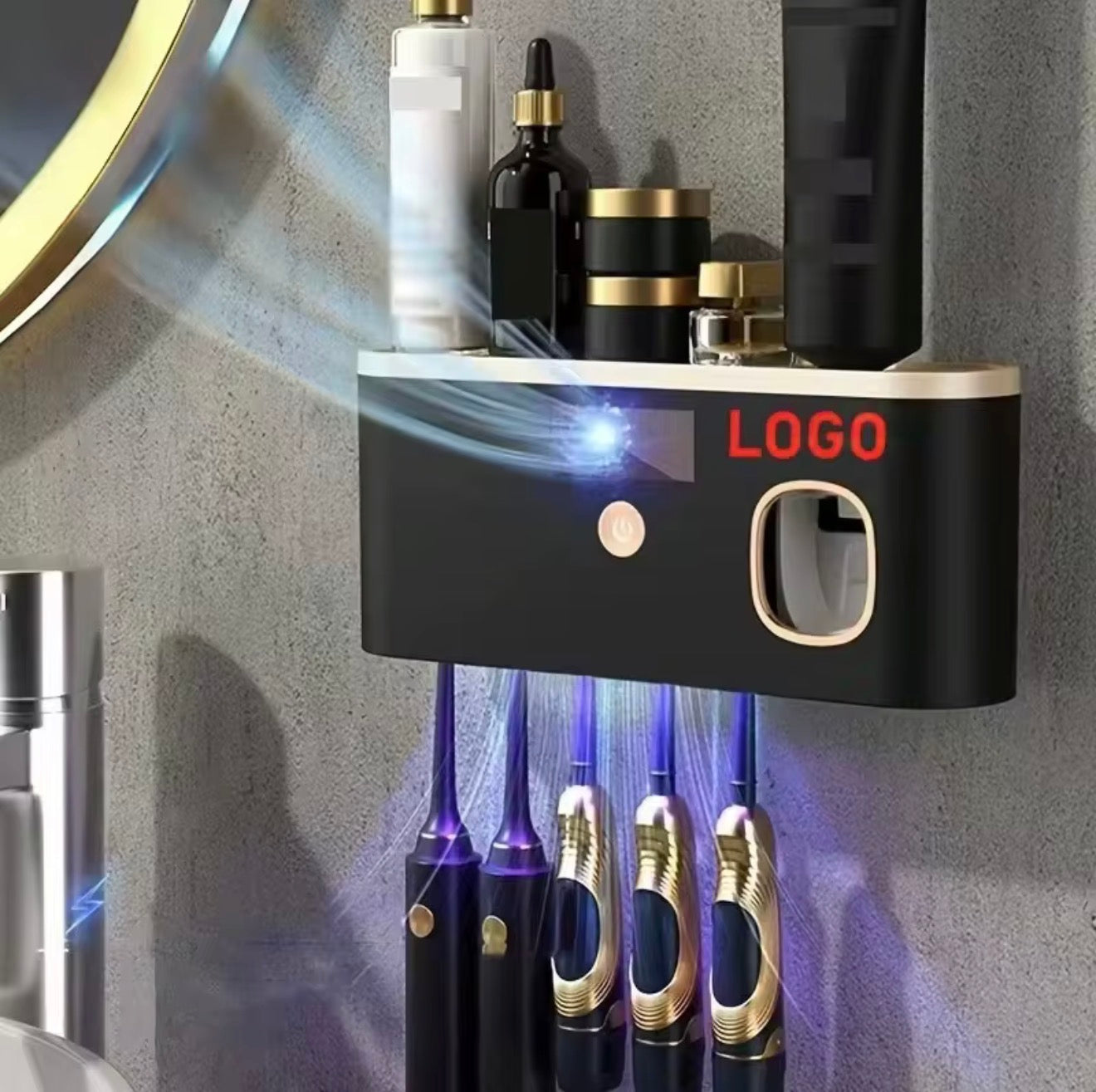 Support de Stérilisateur de Brosses à Dents UV Mural OEM – Rechargeable avec Minuteur, Désinfection UV Led sans Fil