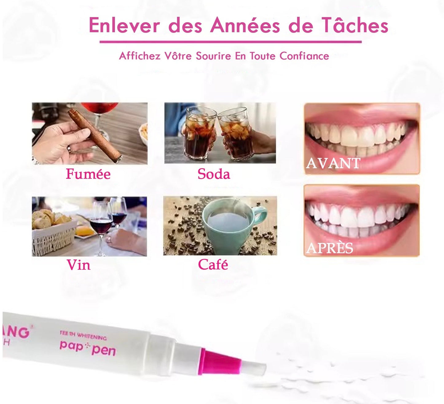 Stylo de blanchiment des dents PAP SMILE NOW
